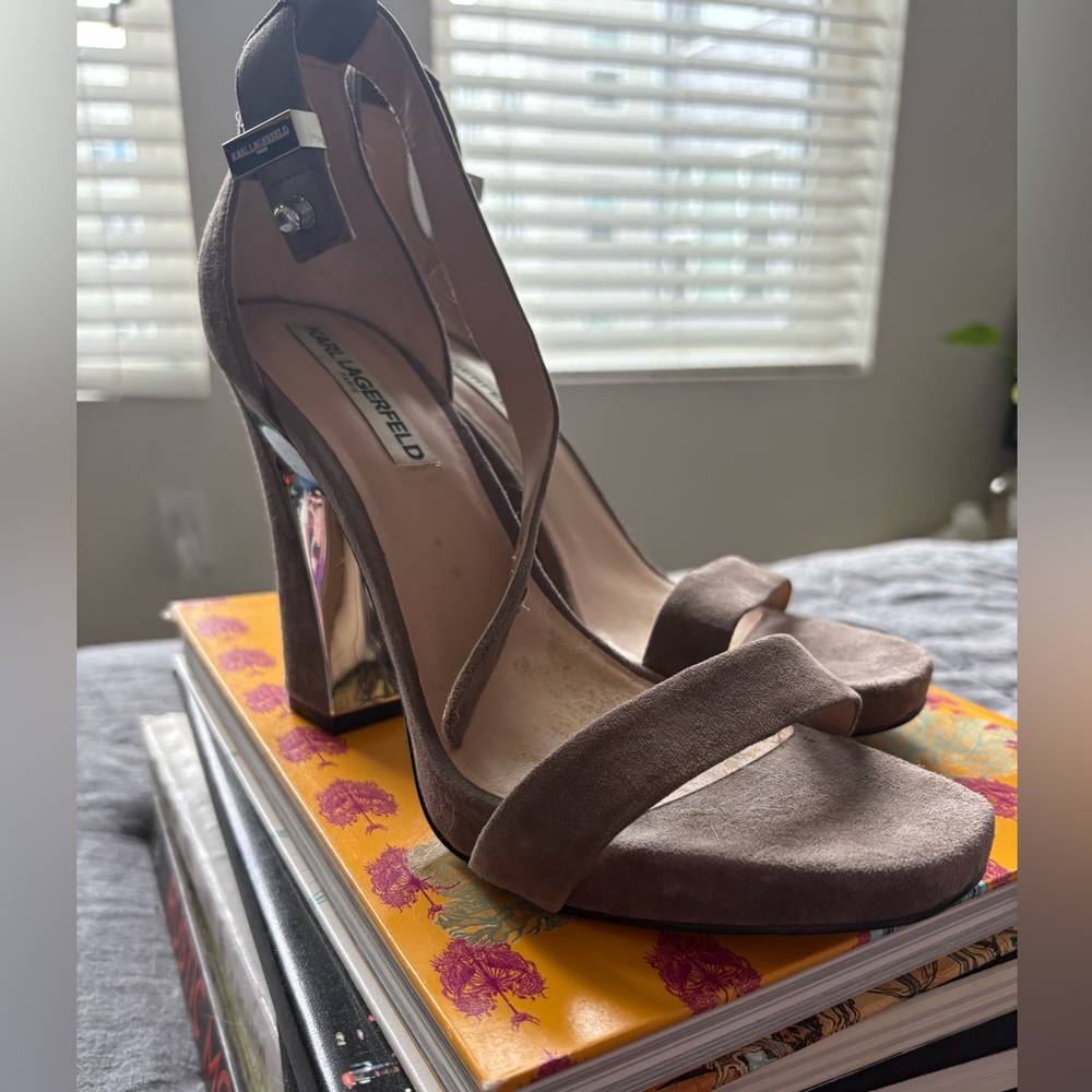 Karl Lagerfeld Women's taupe Strappy Heels